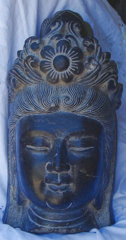 Chinese Carved Schist Stone Yao-Shih-Fwo Bust