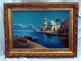 Antique English Oil Painting - Morocco - Daniel Sherrin