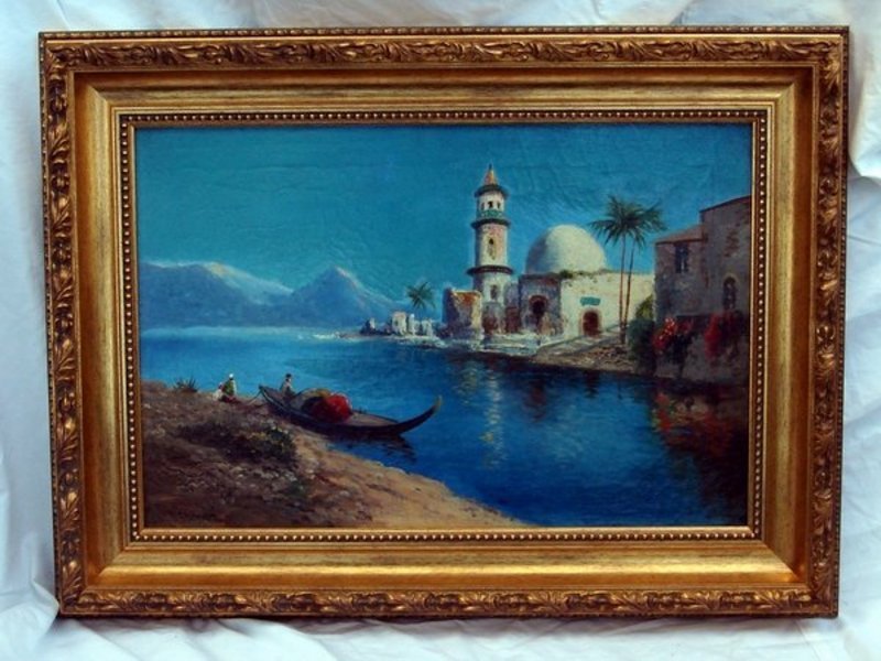 Antique English Oil Painting - Morocco - Daniel Sherrin