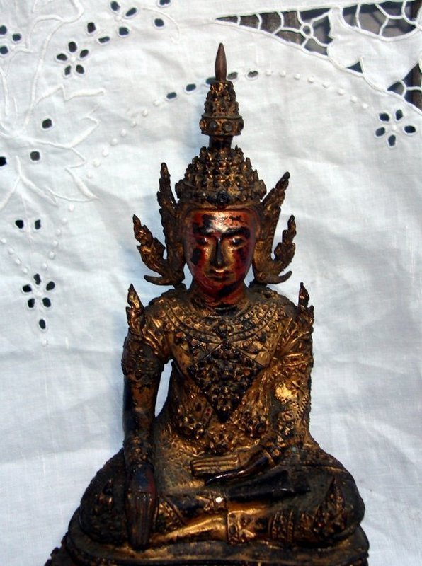 Antique Thai Rattanakosin Buddha Gilt Bronze