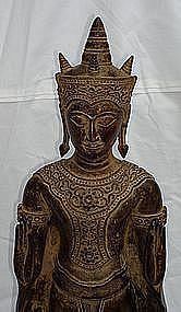 Antique Bronze Ayutthaya Thai Buddha - 17th Century