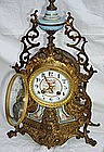 Antique French Bronze and Porcelain Clock 19th C.