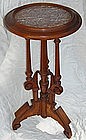 Antique Victorian Walnut Marble Top Stand Table