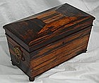 Antique English Regency Coromandel Wood Tea Caddy Box