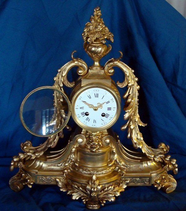 Antique French Clock 19th Century Gilt Bronze