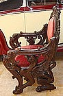 Antique Carved Walnut Griffin Throne Chair 19th C.