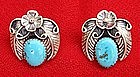 Sterling Silver and Turquoise Indian Earrings