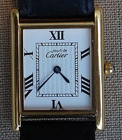 Cartier Men's Vermeil Tank Wrist Watch