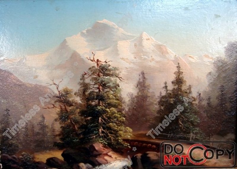 Oil Painting Attributed Bierstadt (1830 – 1902) Landscape Nature