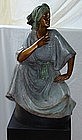 Large Bronze Sculpture Gutierrez Woman Polychrome