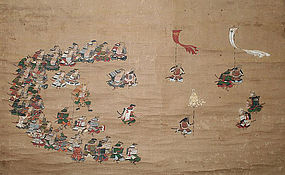 Antique Japanese Painting Samurai by Tosa Mitsuoki