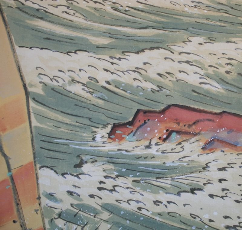 Japanese Painting Sea Landscape by Maeda Tekison
