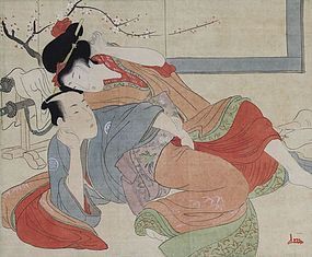 Katsukawa School Shunga Emaki Erotic Painting Edo