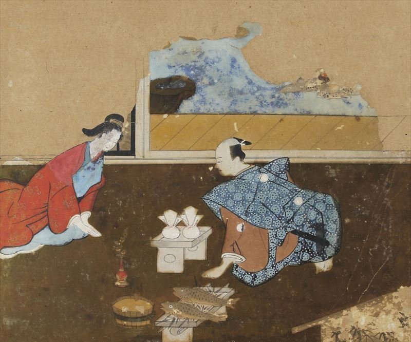 Antique Japanese Painting Album Nara-ehon 17th C