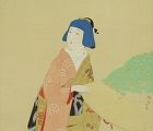Vintage Japanese Wall Hanging Decor Scroll Painting Bijinga