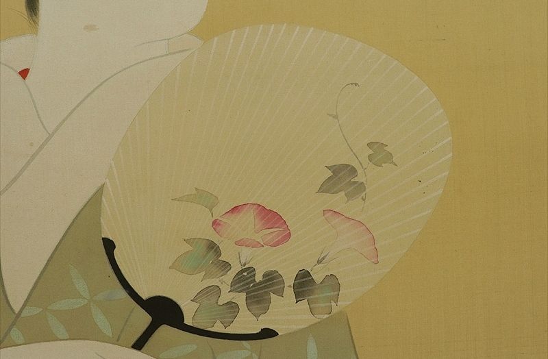 Vintage Japanese Wall Hanging Decor Scroll Painting Bijinga