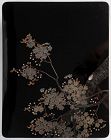 Japanese Lacquer Document Box (Ryoshi-Bako) of Cherry Blossom