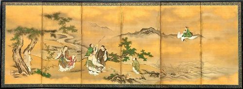 Japanese 6-Panel Screen by Kano Tanshin (1653-1718)