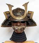 Japanese Samouraï Helmet Kabuto Signed Nobuye Early Edo