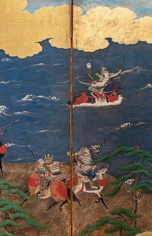 Japanese 6-Panel Screen - Genpei War 18th Century