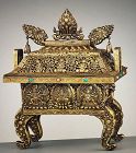 Chinese rectangular copper shape incense burner