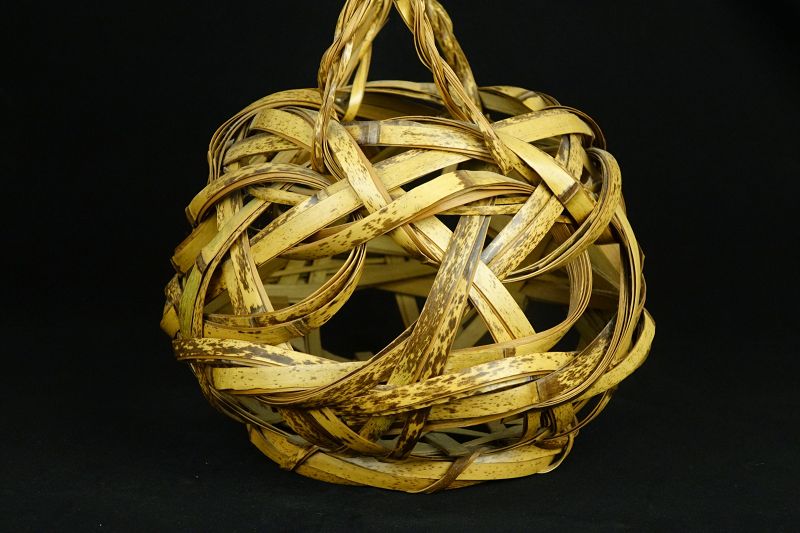 Japanese Handmade Vintage Bamboo Woven Flower Basket