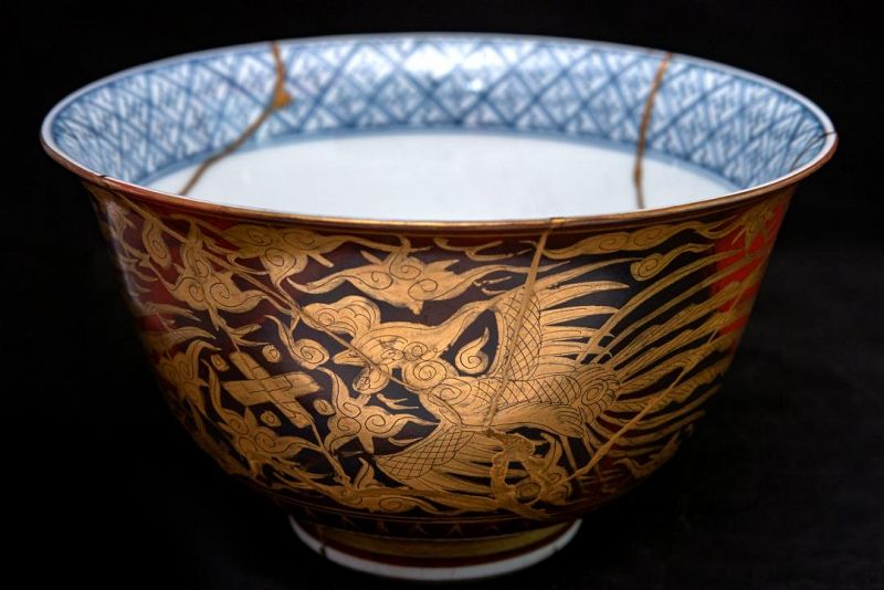 Japanese Antique Kinrande Bowl Made by XII Eiraku Zengoro (1823–1896)