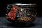 Meiji Period (1868-1912) Japanese Raku Chawan with Amazing Glaze
