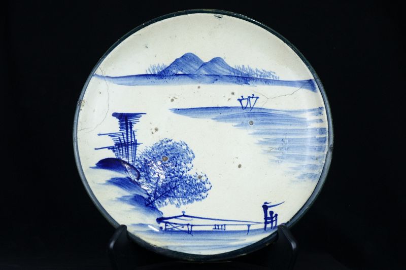 Mid-Edo Period (1603-1868) Seto Ware Blue and White Plate
