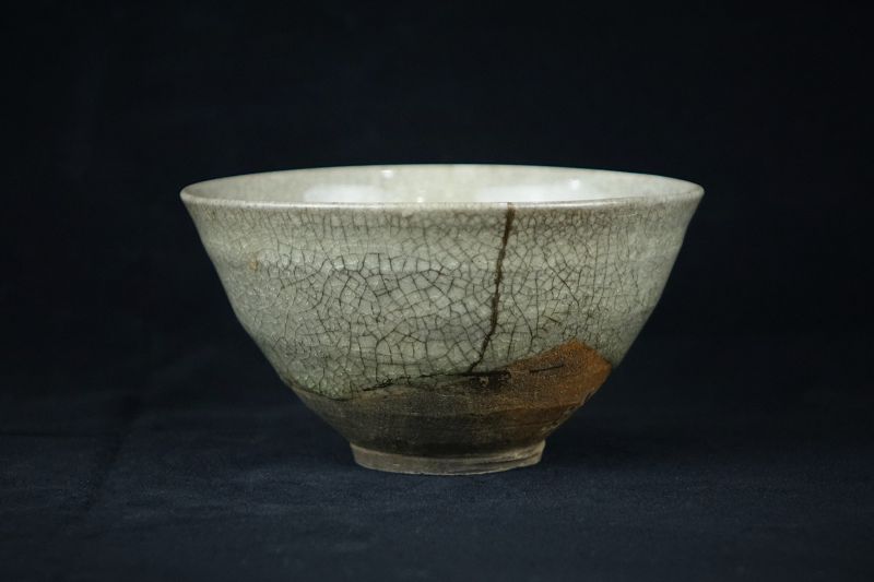 Rare Antique Japanese Ofukei ware Chawan with kintsugi repair