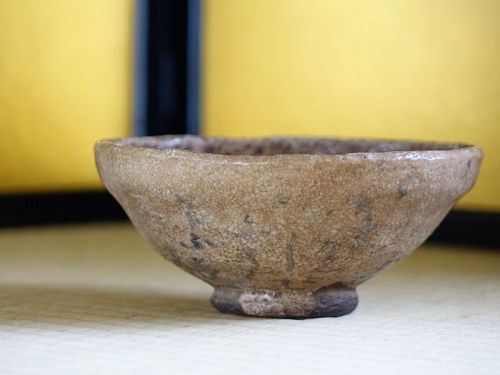 Wabi Sabi Feel Antique Japanese Kyo ware Chawan (Tea Bowl) Edo period