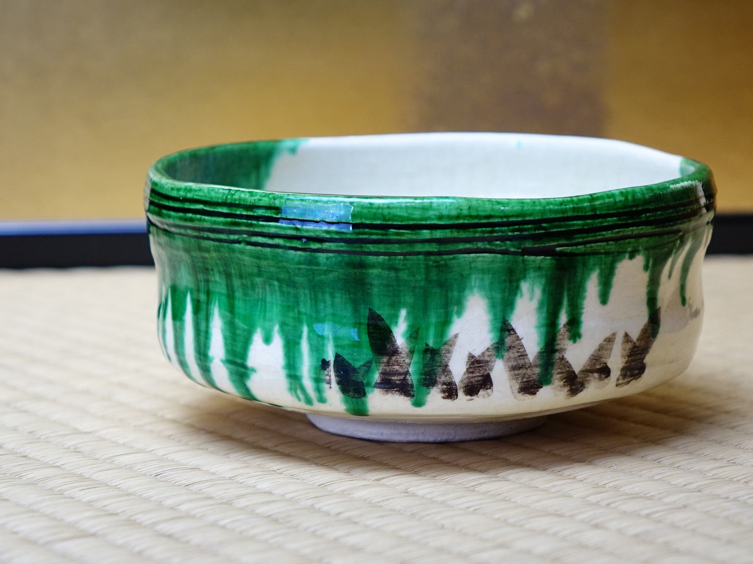 Raku Kichizaemon XII Konyu (1857-1932) Oribe Raku Kashiki Dessert Bowl