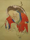Yanagisawa Kien (1703-1758) Antique Japanese Painting of Jurojin