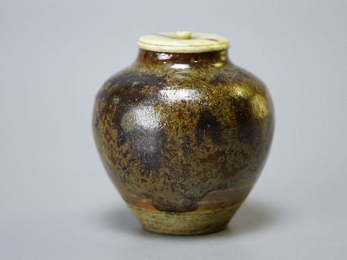 Kato Bakutai (1861-1943) Antique Seto ware Chaire Tea Caddy