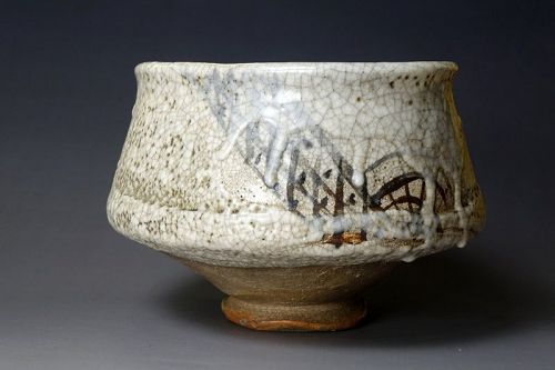 Late Edo period (19c) Shino ware Chawan for tea ceremony