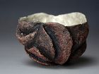 Suto Satoshi (b. 1976) Carved Stoneware Guinomi Sake cup