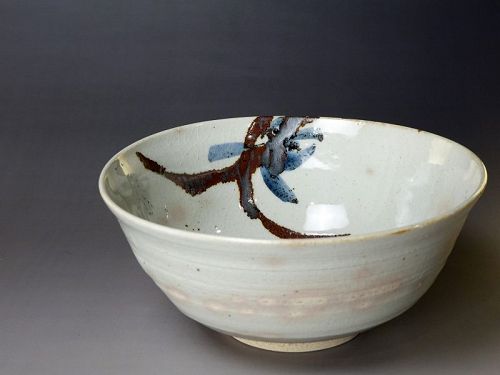 Kiyomizu Rokubei IV (1848-1920) Large Ninsei Style Iron Painted Bowl