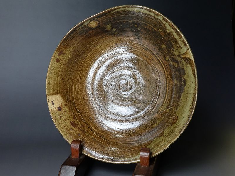 Koie Ryoji (1938-2020) Oribe Style Dish - Width 23.2cm