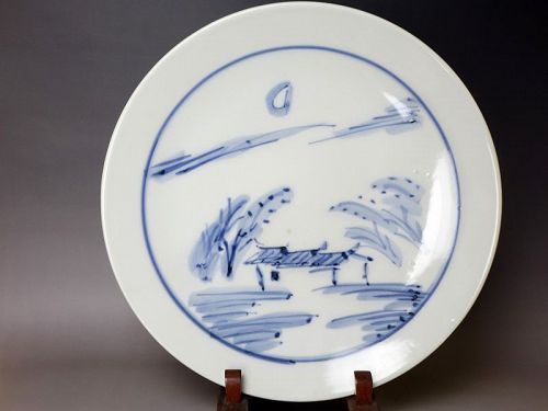 Large Plate by Living National Treasure Tomimoto Kenkichi (1886–1963)