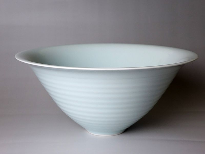 Large Seihakuji Celadon Bowl made by Akira Yagi (b. 1955)