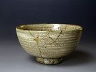 Rare Zoroku Mashimizu I (1822-1877) Mishima Chawan w/Kintsugi repair