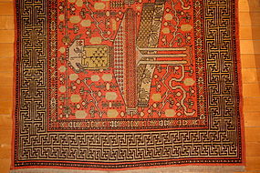 China Xinjiang Sinkiang Carpet  Antique
