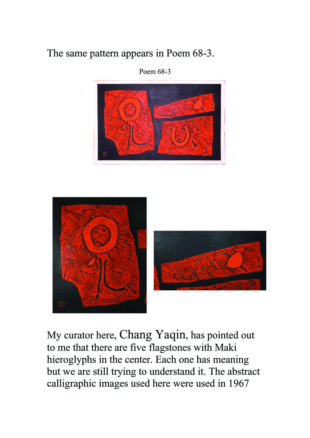 Japan. Haku Maki Research Note 24.  Poem 68-1 early Big Red