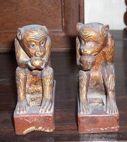 china old Monkeys  pair baijian