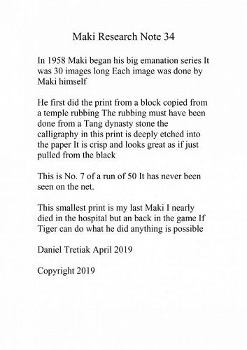 Maki Research Note 34.  Emanation 73.