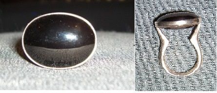 Denmark.Georg Jensen.Silver and black onyx ring. No. 97. Nanna Ditzel.