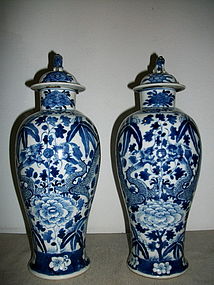 A PAIR OF CHINESE B/W VASES