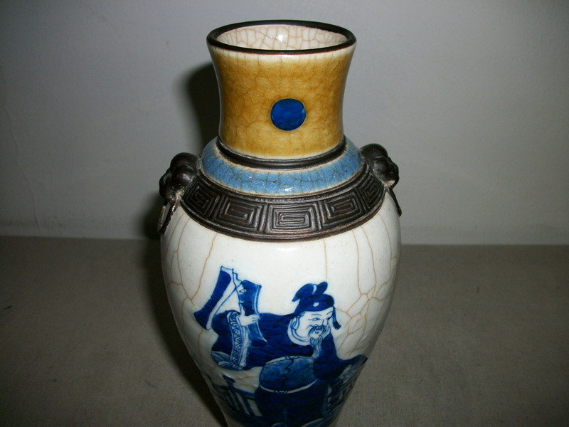 A CRACKLE-GLAZED VASE