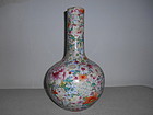 CHINESE FAMILLE ROSE MILLEFLEUR PORCELAIN VASE