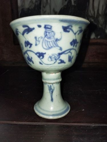 MING BLUE & WHITE STERM CUP